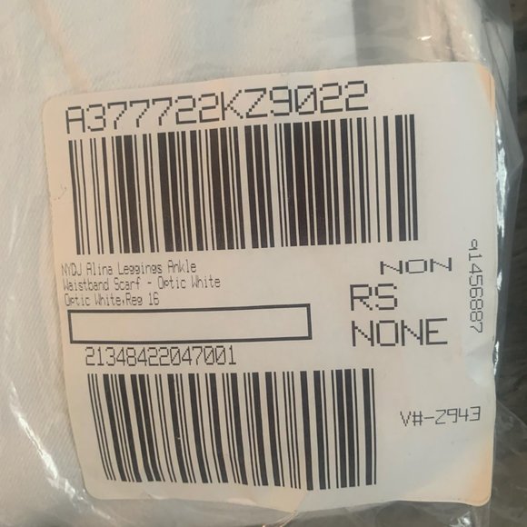 NWT NYDJ ALINA ANKLE DENIM LEGGINGS WAISTBAND SCARF OPTIC WHITE - Picture 15 of 16